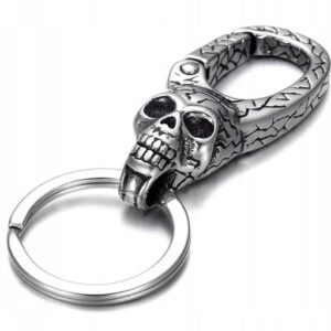 VALHALLA Viking Jewelry Skull Keychain Car Keychain Punk Biker Keychain Amulet for Men and Women...