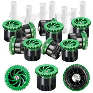 holymaji 10 pieces variable arc nozzle, pop-up sprinkler heads replacement compatible with most of 360 degree adjustable pop up sprinklers spray head for garden lawn irrigation (12an)