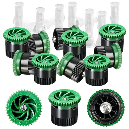 HolyMaji 10 Pieces Variable Arc Nozzle, Pop-up Sprinkler Heads Replacement Compatible with Most of 360 Degree Adjustable Pop Up Sprinklers Spray Head for Garden Lawn Irrigation (12AN)