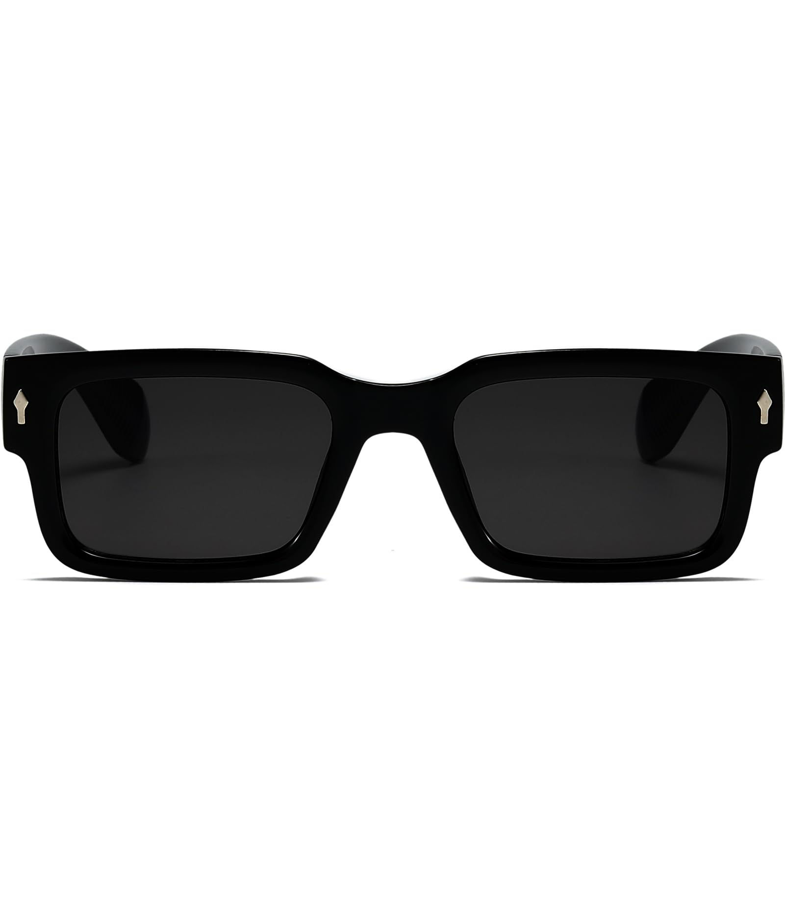 ZIMUSUN Square Frame Sunglasses for Women Men Trendy Chunky Rectangle Sun Glasses Black Shades(A1 Black/Grey)