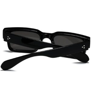 ZIMUSUN Square Frame Sunglasses for Women Men Trendy Chunky Rectangle Sun Glasses Black Shades(A1 Black/Grey)