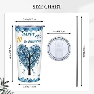 10 Year Anniversary Tumbler Gifts for Him,Gifts for Him 10th Anniversary-10th Wedding Anniversary Romantic Gifts for Couple/Parents,Best 10th Wedding Anniversary Tumbler for Husband (10th-anniversary)