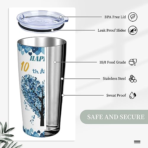 10 Year Anniversary Tumbler Gifts for Him,Gifts for Him 10th Anniversary-10th Wedding Anniversary Romantic Gifts for Couple/Parents,Best 10th Wedding Anniversary Tumbler for Husband (10th-anniversary)