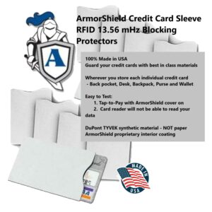 Semper Paratus Gear TYVEK Credit Card Sleeves 100% MADE IN USA - Anti-theft for Travel wallet, purse. RFID Blocking from identity theft (10PAK)