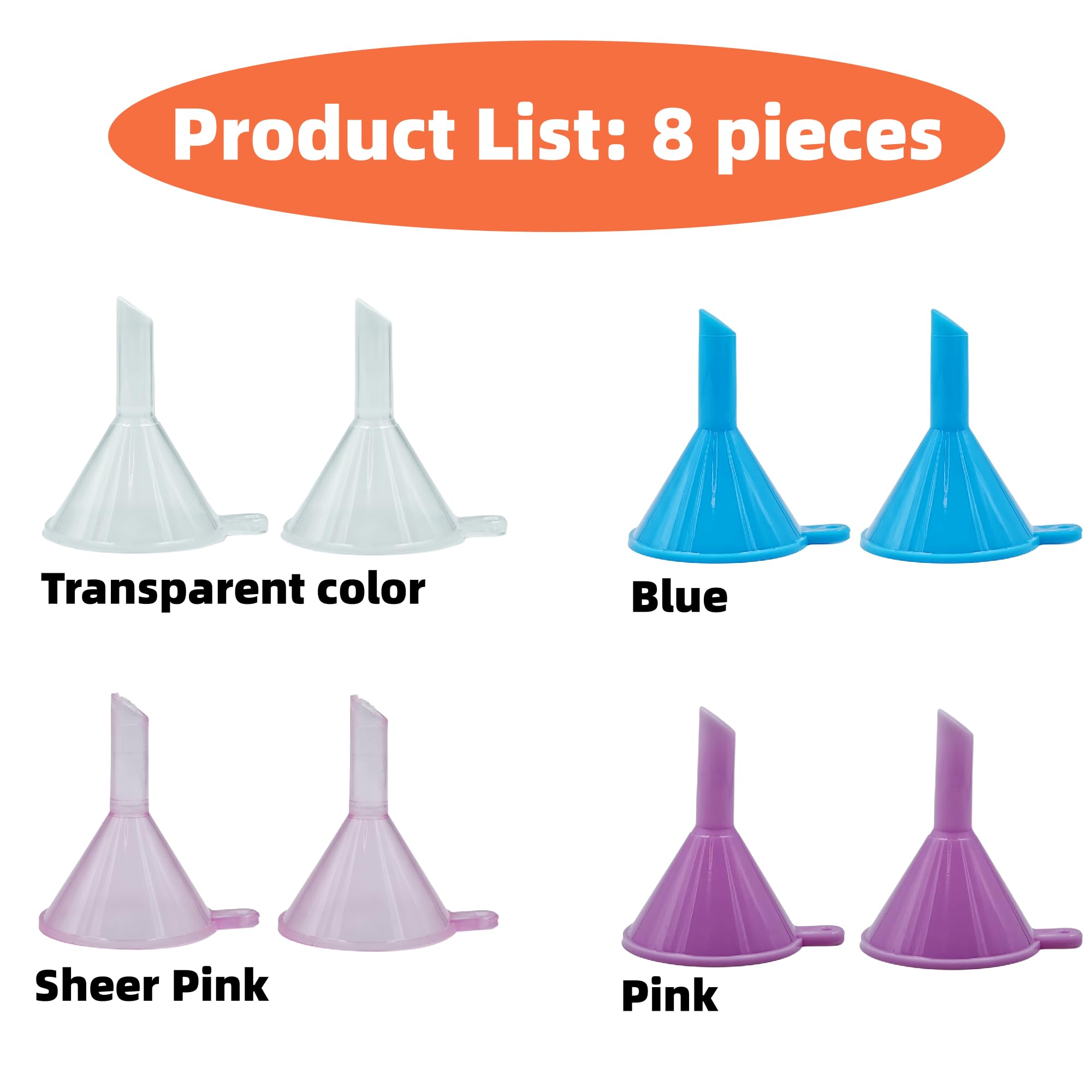 Tiny Small funnels for Filling Small Bottles Capsules Powder Mini Perfume Funnel (8 Pack)