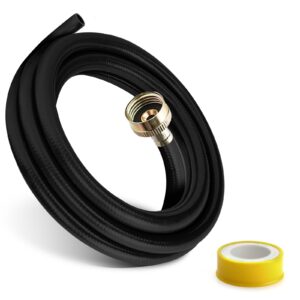 dehumidifier drain hose 3/4 inch fht, 12 foot, with premium brass connectors to prevent water leakage, 18ffdhmh01 drain hose compatible with most brands of dehumidifiers