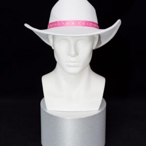 DAYONESHOP White Cowboy Hat Rhinestone Star Pink Cowgirl Hat Costume Accessories Party Favors Disco Women Men 2023