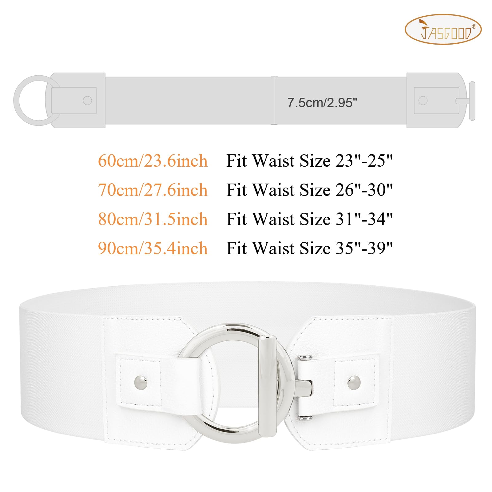 JASGOOD Women Wide Elastic Waist Belt Fashion Stretchy Dress Belt, Halloween Cosplay Belt