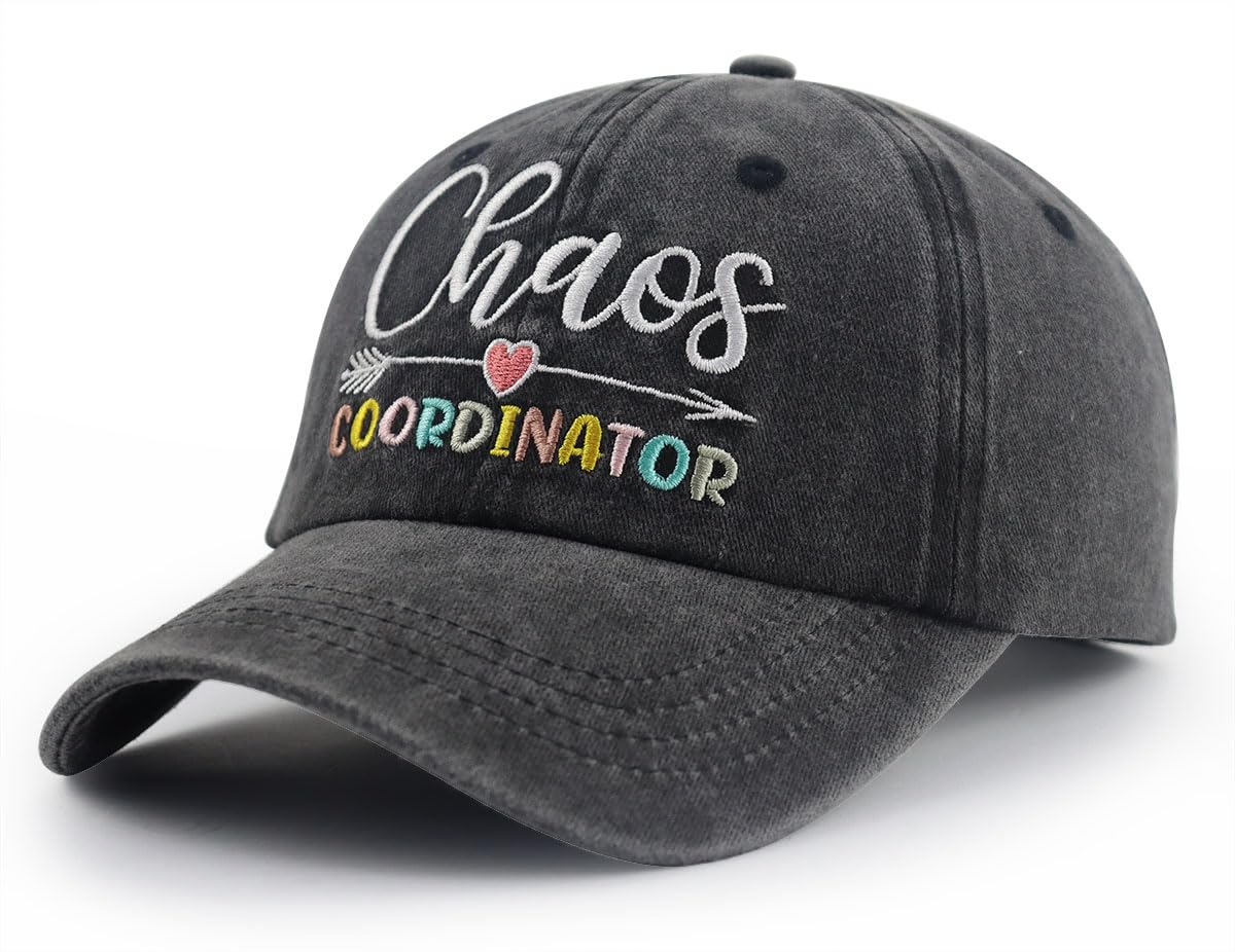 Chaos Coordinator Gifts for Women, Thank You Gifts Hat, Adjustable Embroidered Washed Cotton Boss Lady Baseball Cap, Birthday Christmas Appreciation Gift for Coworkers Office Manager Teachers Nurse