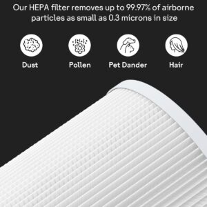 Leemone H-HF400-VP True HEPA Filter Replacement Kit with H-PF400 Pre-Filter Compatible with Hunter HP400 Air Puri-fier Series (2 HEPA Filter & 8 Pre-Filters)