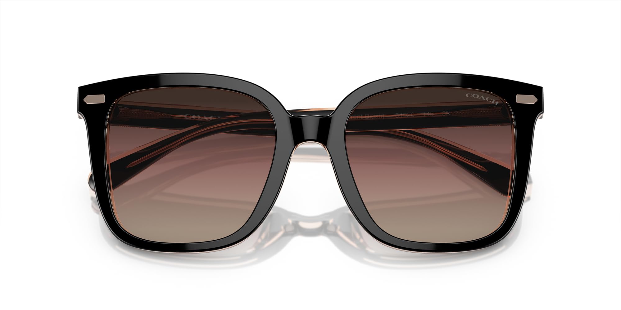 Coach HC8381U Universal Fit Sunglasses, Black/Transparent Blush/Brown Purple Grey Gradient, 54 mm