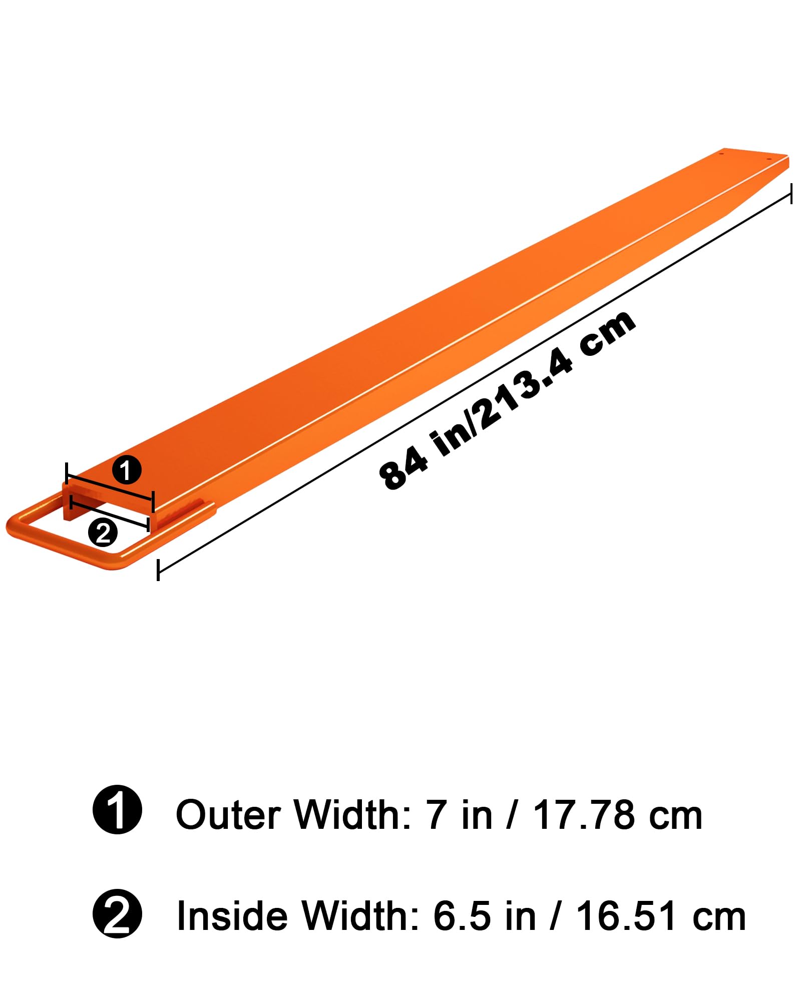 KYBOLT Pallet Fork Extension, [6.5" Width 84" Length] [4600 LBS Max] Heavy Duty Steel Pallet Extensions for Forklift Truck- Orange