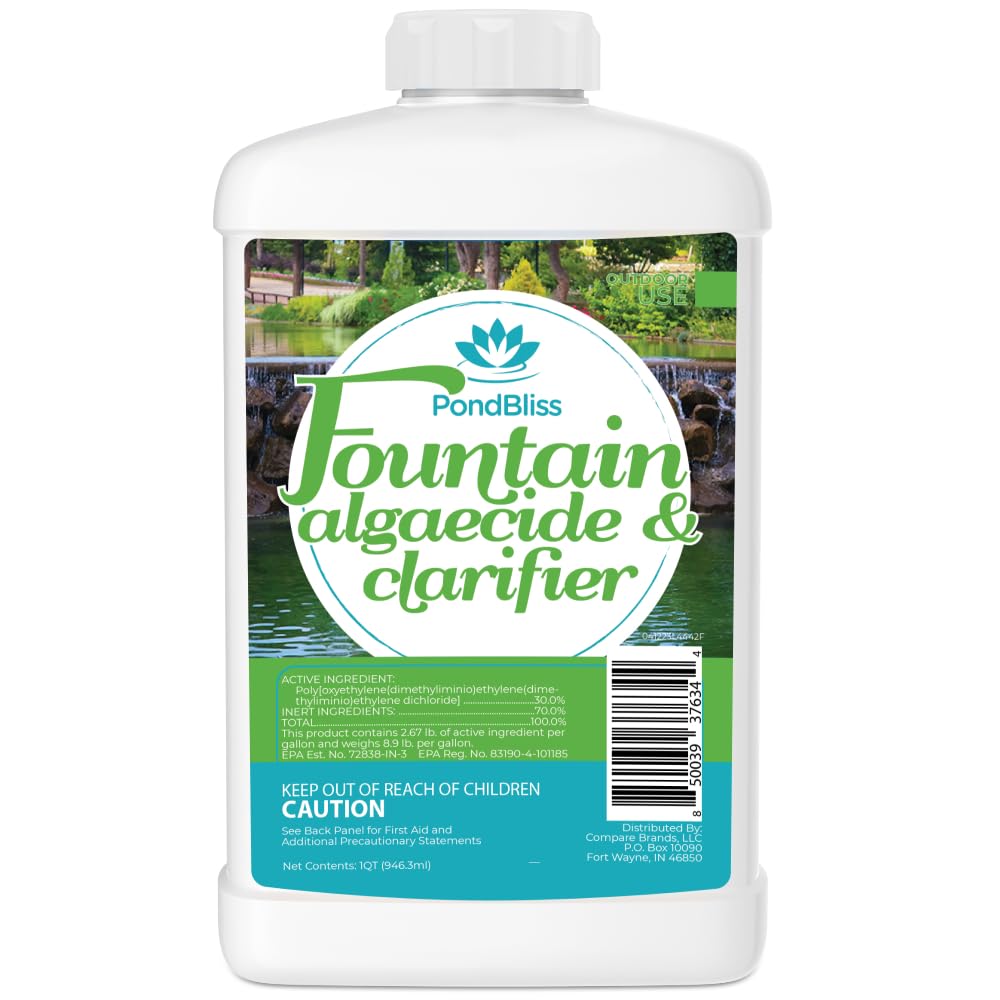 Algaecide for Fountains – Clarify and Controls Algae for Large and Small Fountain (8 oz)