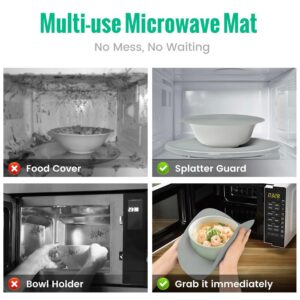 Foghut Multi-use Microwave Mat, 3 Pack Trivets, Hot Pad, Pot Holders, Place Mat, Utensils Rest, Silicone Cover Pad for Kitchen Counter (Non-Slip, Heat Resistant, Dishwasher Safe)