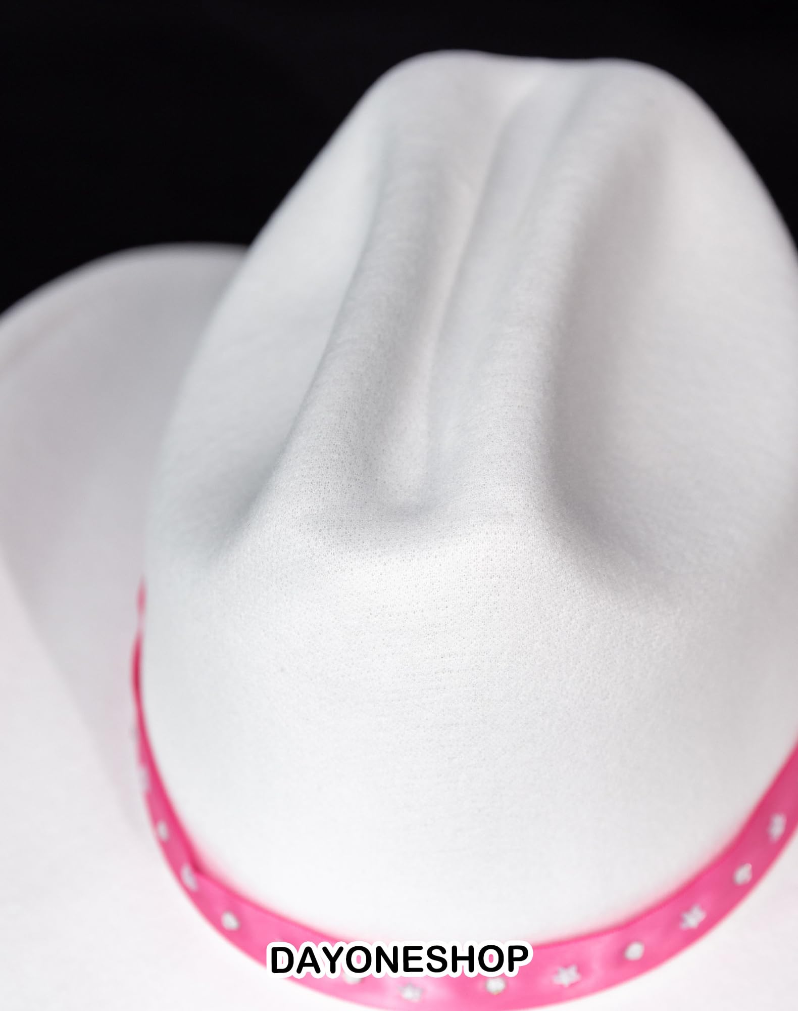 DAYONESHOP White Cowboy Hat Rhinestone Star Pink Cowgirl Hat Costume Accessories Party Favors Disco Women Men 2023