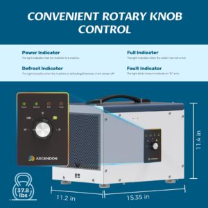 Argendon Dehumidifier for Crawlspace Basement, Energy Star Commercial Dehumidifier with Drain Hose, 70 PPD Compact Dehumidifier Ideal for Water Damage Storage Up to 1000 Sq Ft