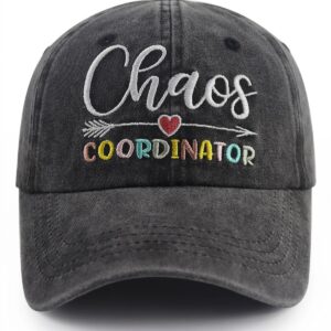 Chaos Coordinator Gifts for Women, Thank You Gifts Hat, Adjustable Embroidered Washed Cotton Boss Lady Baseball Cap, Birthday Christmas Appreciation Gift for Coworkers Office Manager Teachers Nurse