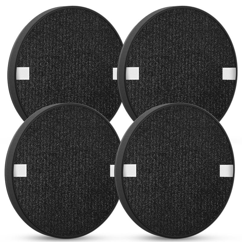 4 Pack Halo H13 True HEPA Replacement Filter, Compatible with Pure Enrichment PureZone Halo Air Puri-fier Model PEAIRDSK, 2-in-1 True HEPA Filters and Activated-Carbon Pre-filters,