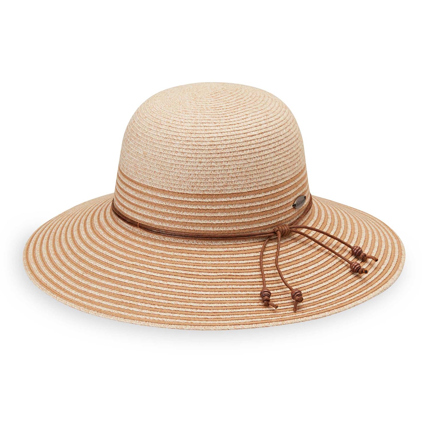 Wallaroo Hat Company Women’s Petite Marseille Sun Hat – UPF 50+ Sun Protection, Packable Design and Adjustable Sizing for Smaller Crown Sizes – Sun Hat for Elegant Outdoor Events (White/Beige/Camel)