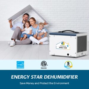 Argendon Dehumidifier for Crawlspace Basement, Energy Star Commercial Dehumidifier with Drain Hose, 70 PPD Compact Dehumidifier Ideal for Water Damage Storage Up to 1000 Sq Ft