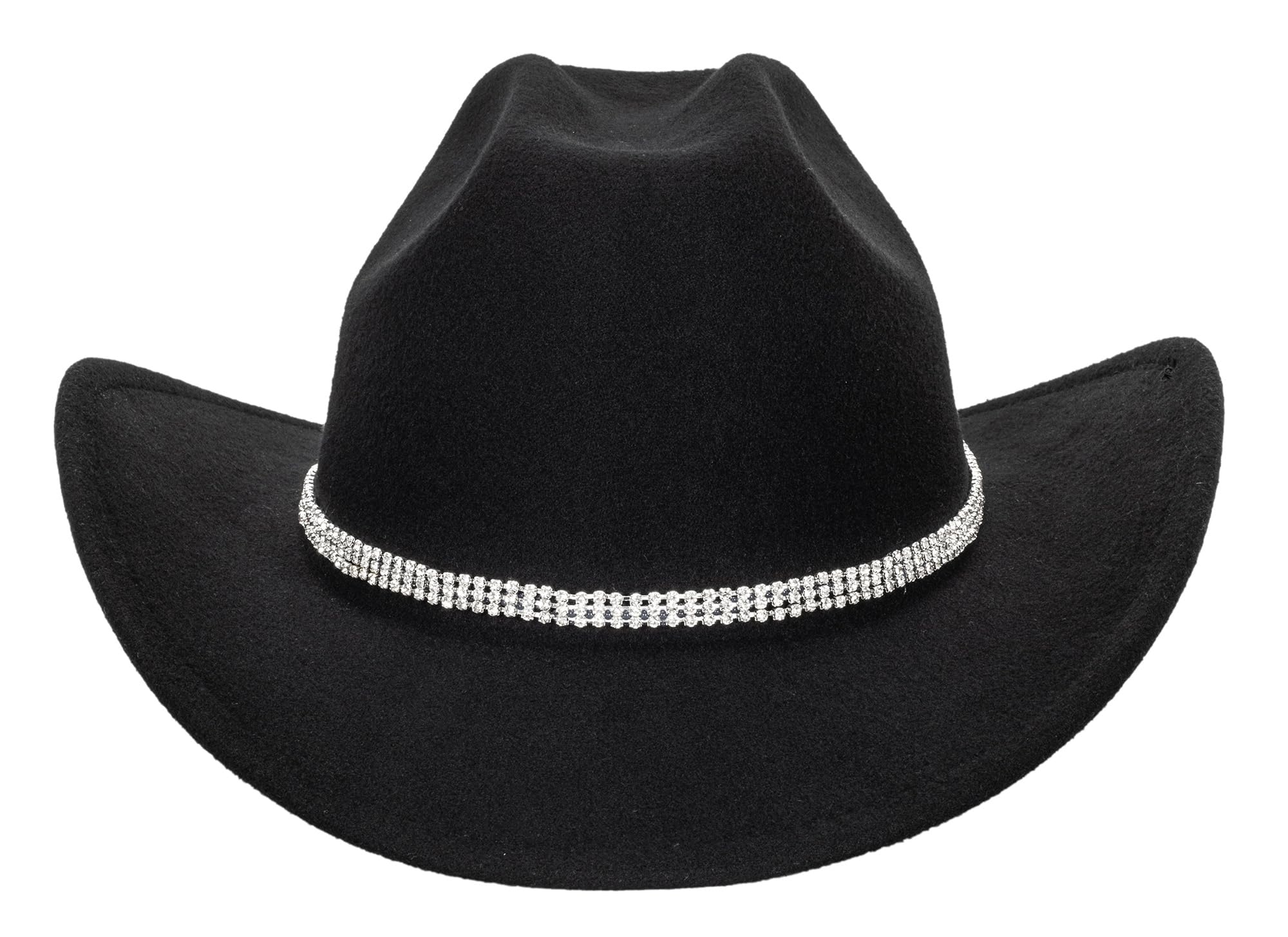 Glitter Silver Black Cowboy Hats for Women - Western Sparkly Rhinestone Cowgirl Hat for Ladies