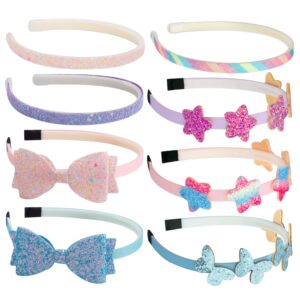 Deoot Headbands for Girls Glitter Flower Butterfly Bow Mermaid Headbands for Little Girls Toddler Hair Accessories