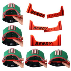 bendy brims adjustable hat brim bender - baseball cap curver for men - red