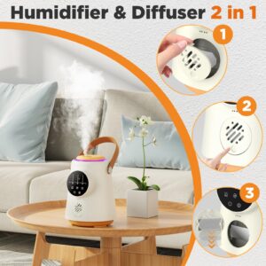 OJEPPA Humidifiers for Bedroom, 2.5L Ultrasonic Cool Mist Humidifiers for Baby Home Office Nursery & Plants, Top Fill Air Humidifier, Super Silent Sleep Mode，Auto Shut-Off (Smart Humidity Setting)