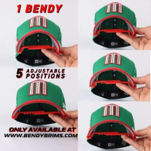 Bendy Brims Adjustable Hat Brim Bender - Baseball Cap Curver for Men - Red