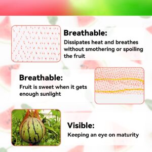 MAQIHAN 40pcs Melon Nets Melon Hammock - Watermelon Nets Melon Holder Watermelon Support Melon Cradle Watermelon Bags Melon Hammock for Trellis Melon Cradle for Garden(17.7inch,Red