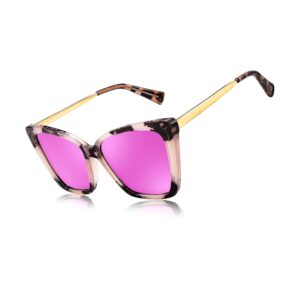 FEISEDY Trendy Polarized Women Sunglasses, Retro Womens Square Cat Eye Sun Glasses B4134