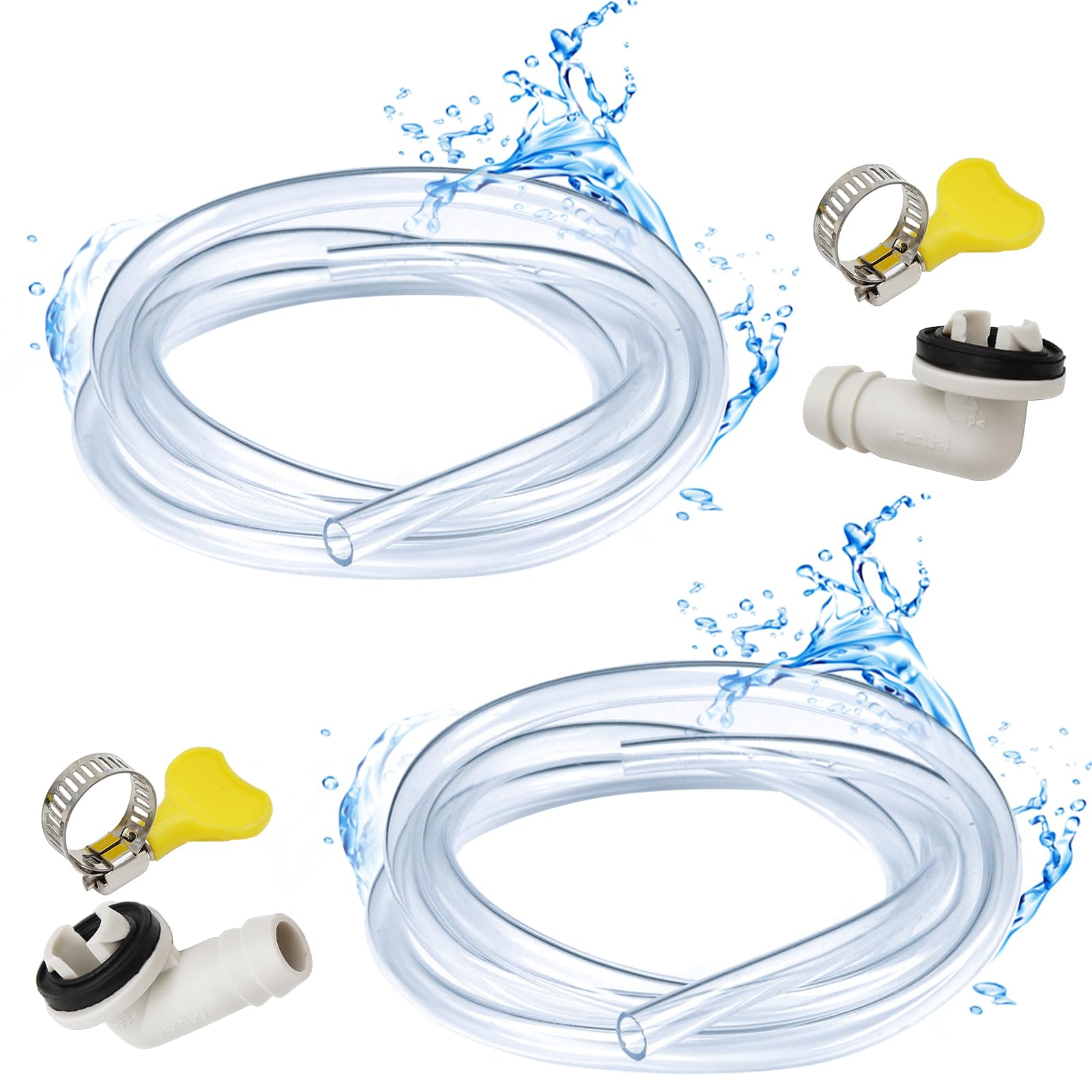 Air Conditioner Drain Kit, Portable Air Conditioner Window Kit for Universal Mini-Split AC Unit and Window Air Conditioning Unit, 10ft Drain Hose + 3/5 Inch AC Drain Hose Connector