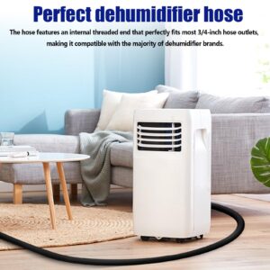 Dehumidifier Drain Hose 3/4 Inch FHT, 12 Foot, with Premium Brass Connectors to Prevent Water Leakage, 18FFDHMH01 Drain Hose Compatible with Most Brands of Dehumidifiers