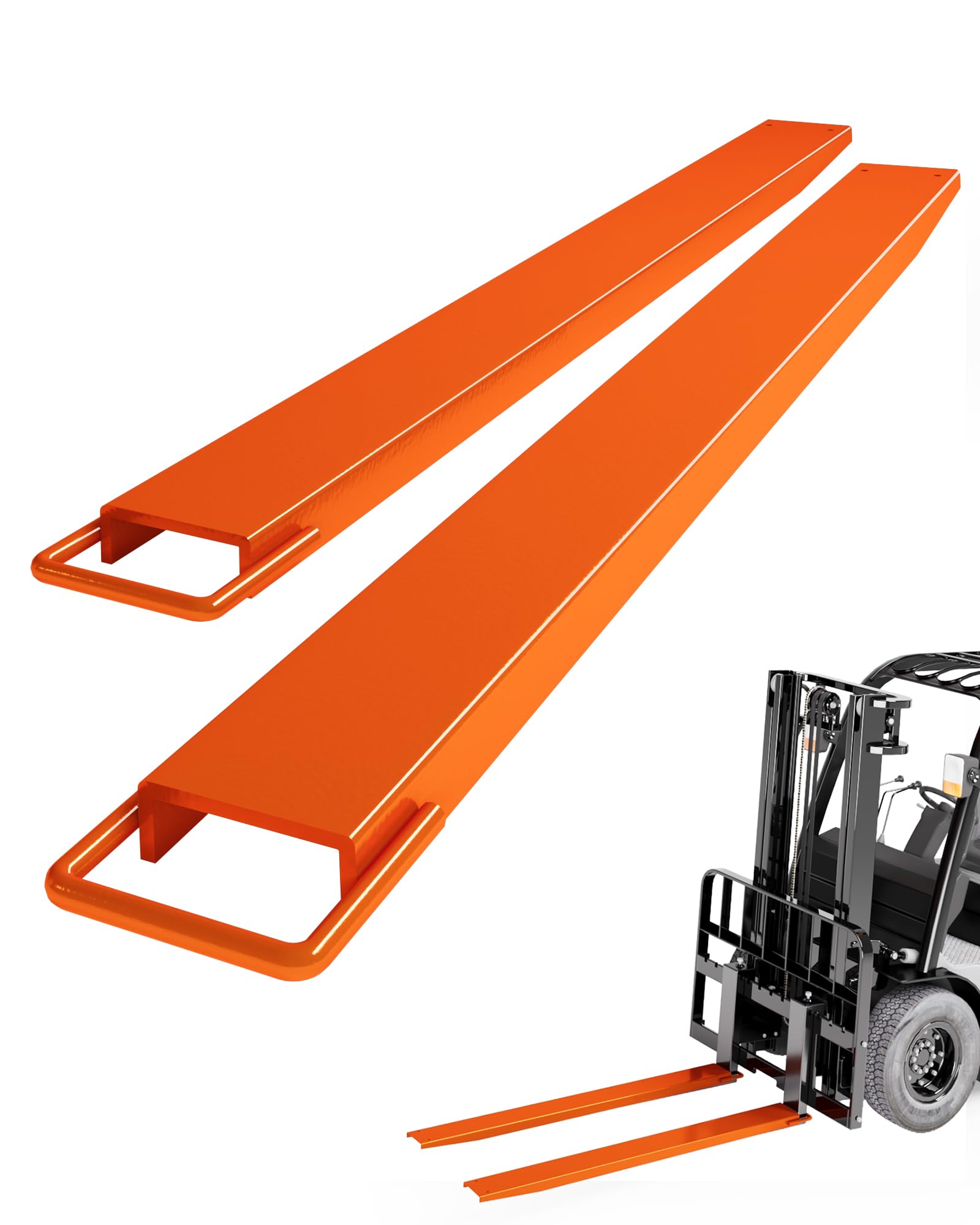 KYBOLT Pallet Fork Extension, [6.5" Width 84" Length] [4600 LBS Max] Heavy Duty Steel Pallet Extensions for Forklift Truck- Orange