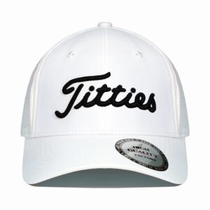 tittiess golf hats for men women,funny titties golf gifts baseball cap for adults humor,white 1