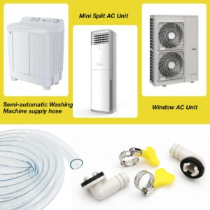 Air Conditioner Drain Kit, Portable Air Conditioner Window Kit for Universal Mini-Split AC Unit and Window Air Conditioning Unit, 10ft Drain Hose + 3/5 Inch AC Drain Hose Connector