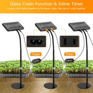 FECiDA Grow Lights for Indoor Plants Full Spectrum, Desk Grow Light, 4/8/12 Hr Timer Table Top Houseplants Grow Lamp, 208PCS LEDs, 2000 Lumen, Bright Enough, 16"-24" Height Adjustable