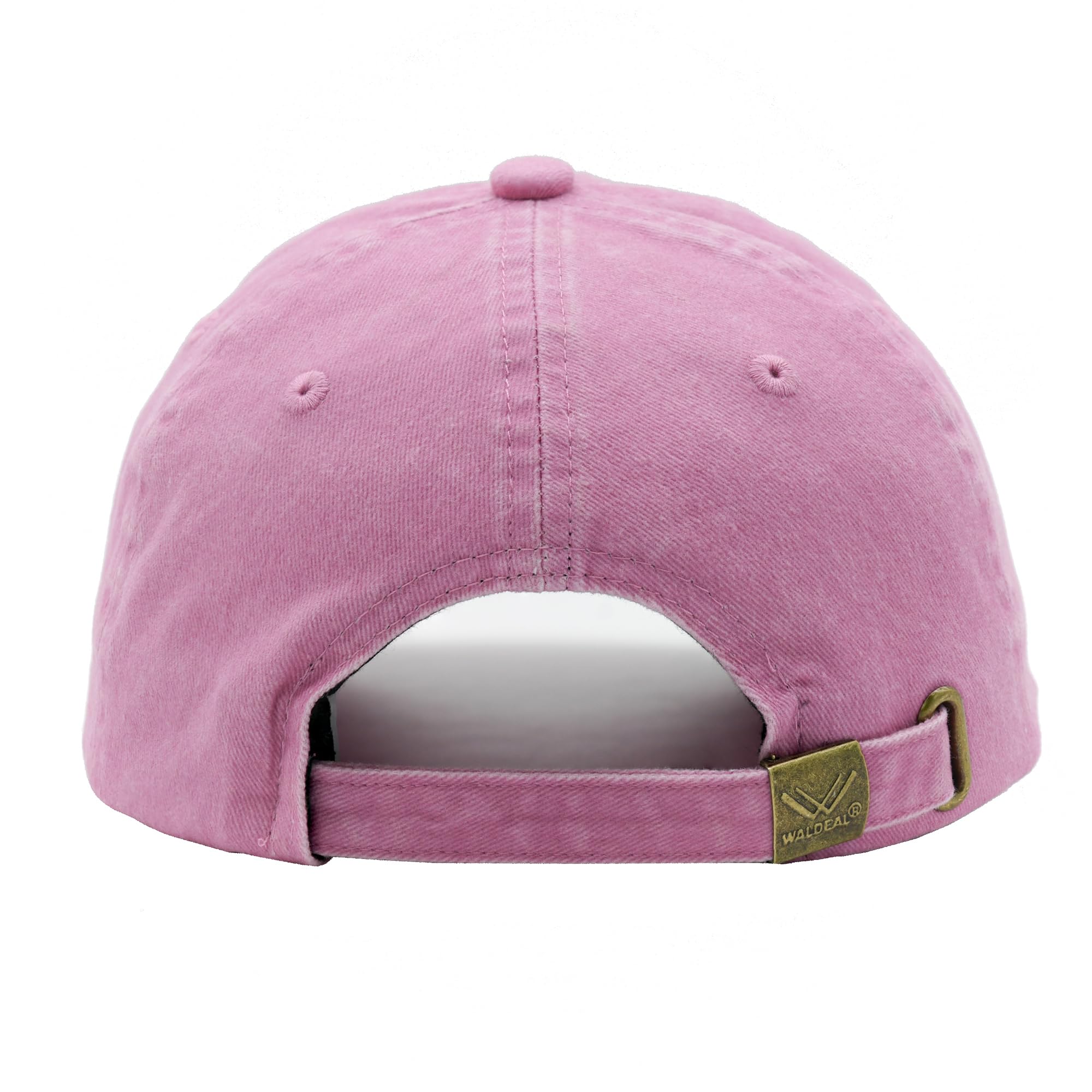 Waldeal Pickleball Hat for Women, Ajustable Embroidered Daisy Washed Denim Baseball Cap, Pink