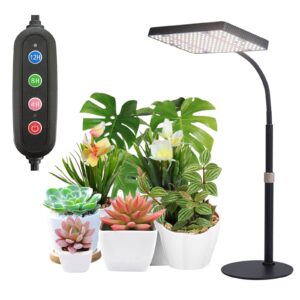 fecida grow lights for indoor plants full spectrum, desk grow light, 4/8/12 hr timer table top houseplants grow lamp, 208pcs leds, 2000 lumen, bright enough, 16"-24" height adjustable