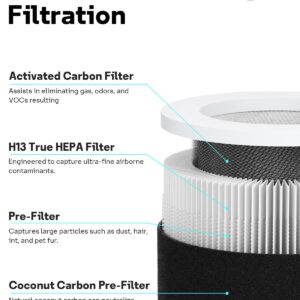 Leemone H-HF400-VP True HEPA Filter Replacement Kit with H-PF400 Pre-Filter Compatible with Hunter HP400 Air Puri-fier Series (2 HEPA Filter & 8 Pre-Filters)