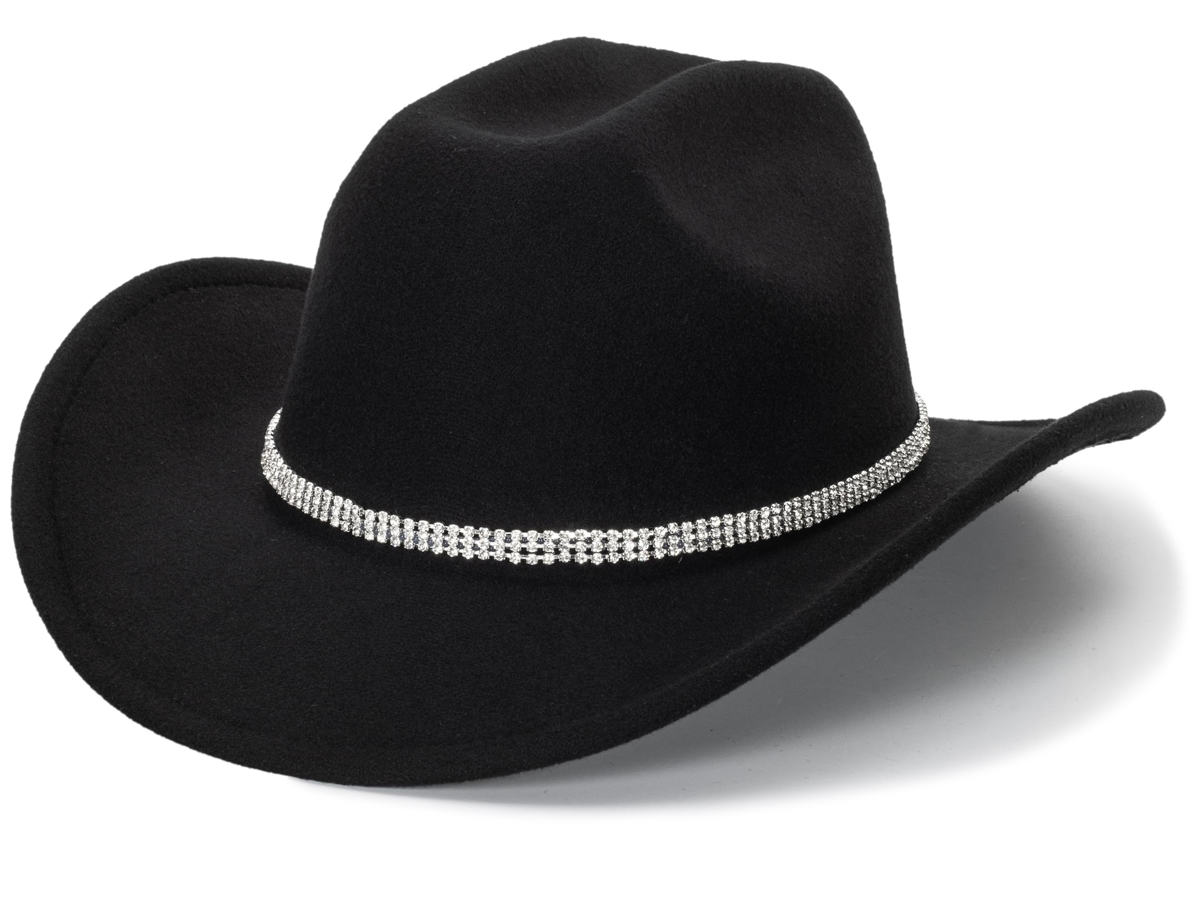 FGSS Classic Felt-Western-Cowboy-Cowgirl-Hats for Women-Men Fedora-Jazz-Hat with Band(Lagre)