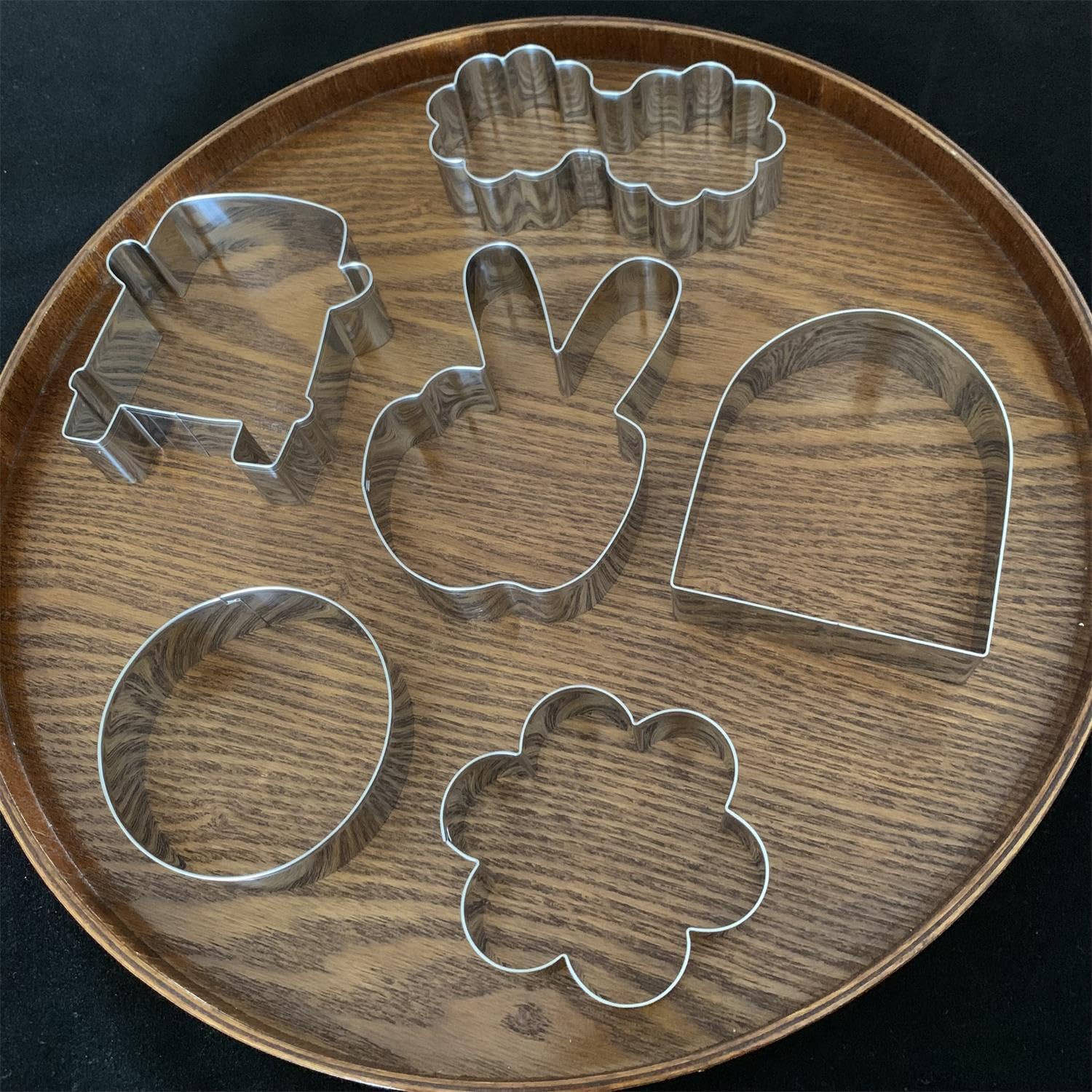 LUBTOSMN Large Groovy Cookie Cutter Set-6 Piece-VW Van, Peace Hand, Daisy, Floral Sunnies, Rainbow and Circle-Diswasher Safe-Cookie Cutters Shapes for Two Groovy One Birthday Party Decoratons