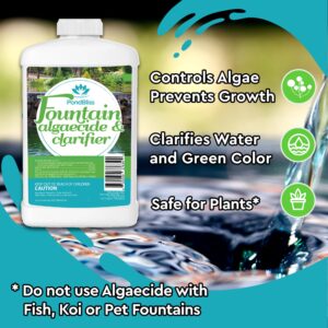 Algaecide for Fountains – Clarify and Controls Algae for Large and Small Fountain (8 oz)