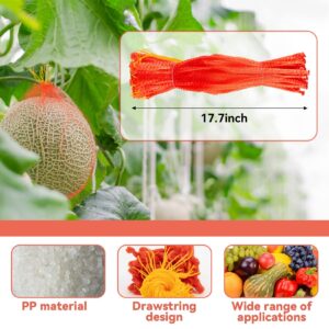 MAQIHAN 40pcs Melon Nets Melon Hammock - Watermelon Nets Melon Holder Watermelon Support Melon Cradle Watermelon Bags Melon Hammock for Trellis Melon Cradle for Garden(17.7inch,Red