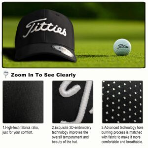 Tittiess Golf Hats for Men Women,Funny Titties Golf Gifts Baseball Cap for Adults Humor,White 5