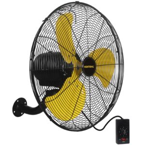 ventisol 20 inch high velocity oscillation wall mounted fan for porch, greenhouse,workshop,home, patio,-3 speed wall fan oscillating-4,950cfm - household,commercial,industrial use