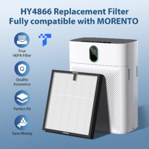 CHIVALZ 4 Pack HY4866 True HEPA Replacement Filters Compatible with MORENTO HY4866 Air Purifier, WESTHEY HY4866 Air Purifier and YIOU M1 Air Cleaner Purifier, Original Version