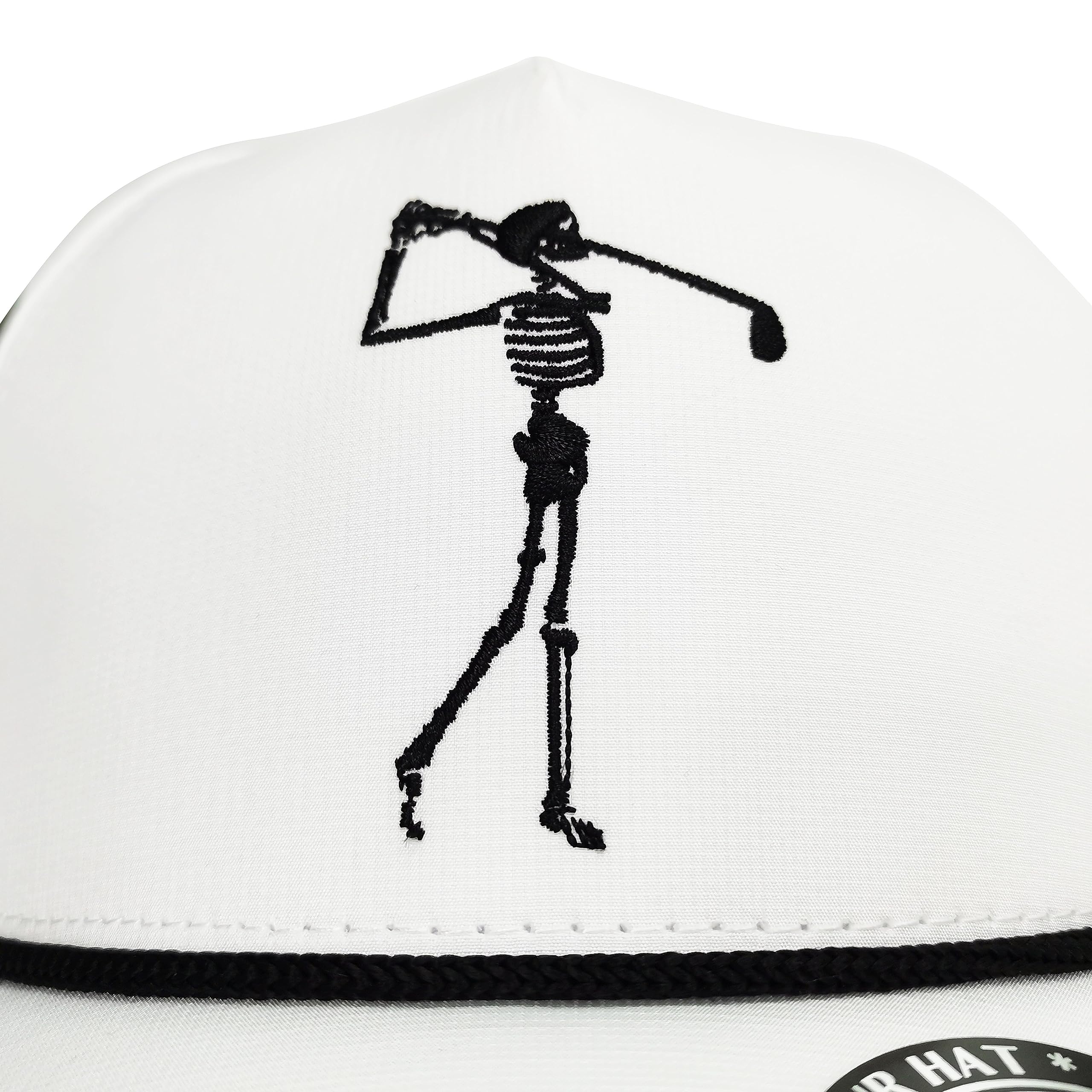 Funny Golf Hats for Men Women,Golf Gifts Skull Baseball Cap for Adults Humor,White 2