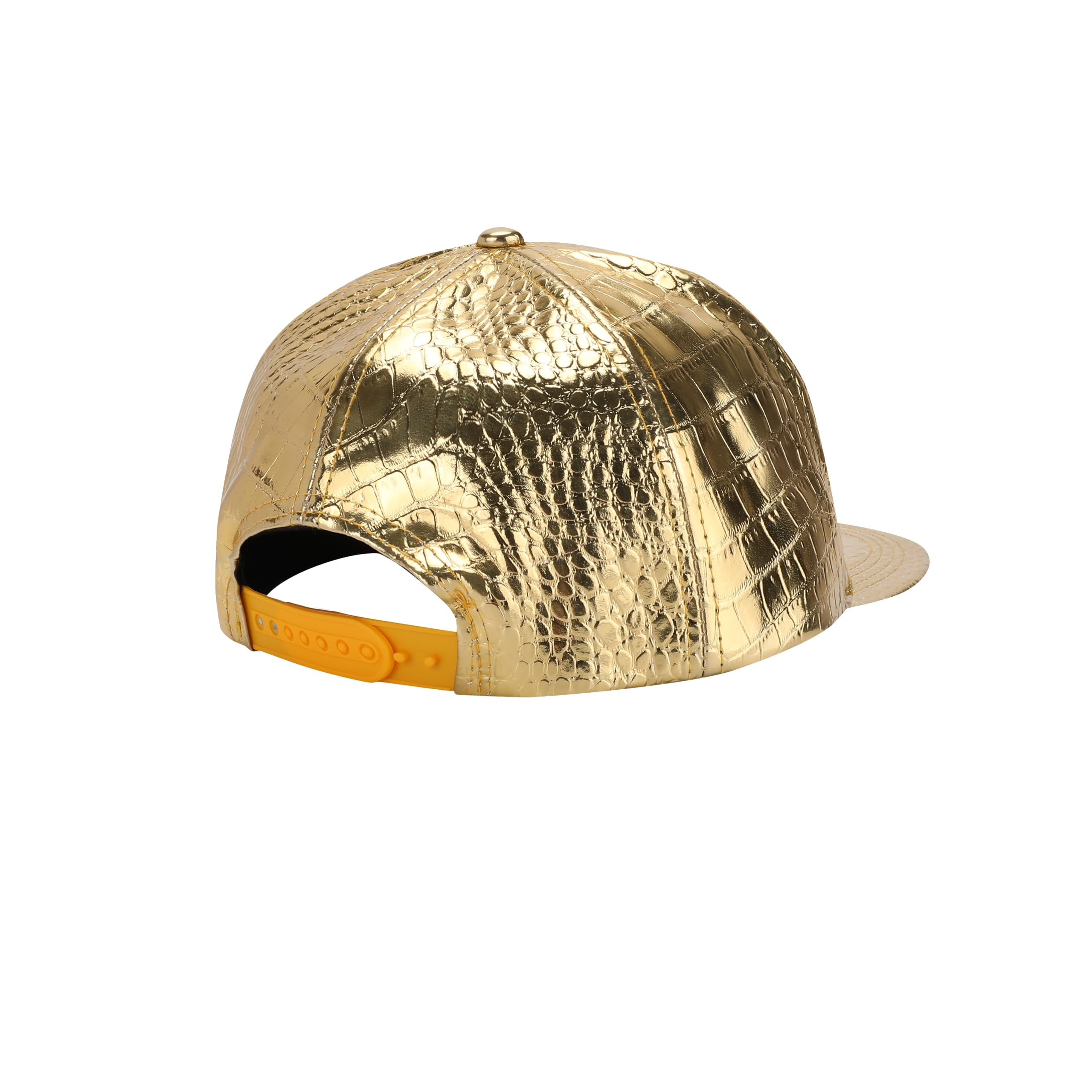 2Pack Hip Hop Gold Hat Rock Flat Brim Bill Hats Adjustable Funny Snapback Hat for Men and Women