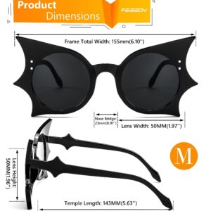 FEISEDY Women Men Funny Sunglasses, Butterfly Shaped Bat Shades for Halloween and Party B4142